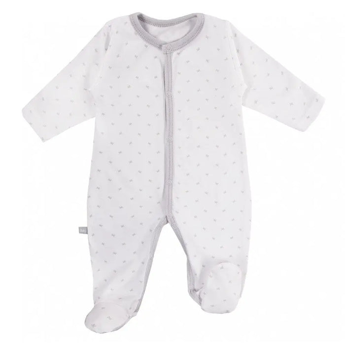 3 Pack Footed Sleepsuits, Bows, Grey Sleepsuit / Babygrow EEVI