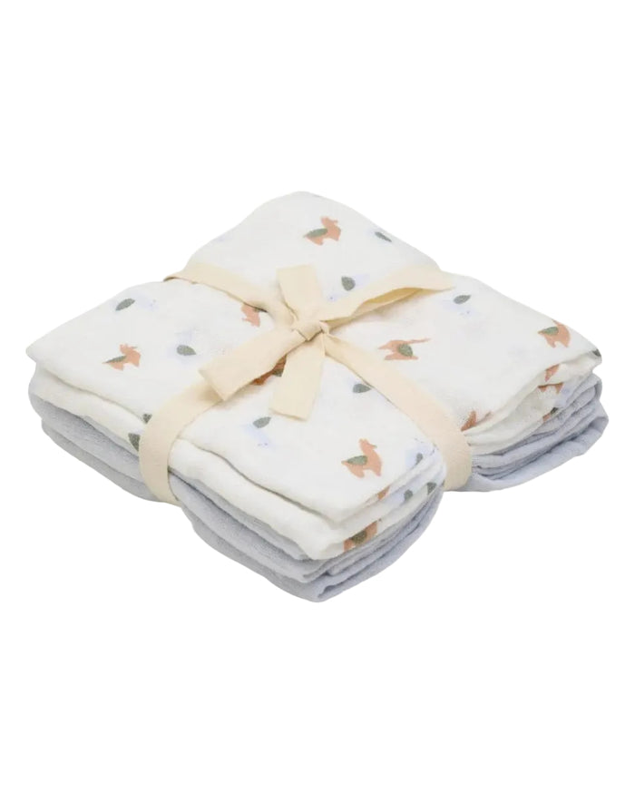 3 Pack, Organic Cotton Muslins, Alpacas / Grey, 65 x 65 cm Blanket Pippi