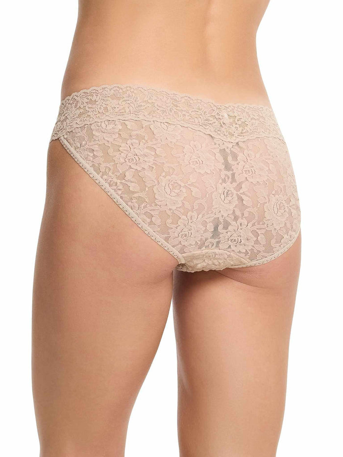 Chai Signature Lace® V-kini - Back Side View On Model, Sheer Lace Panty | Hanky Panky