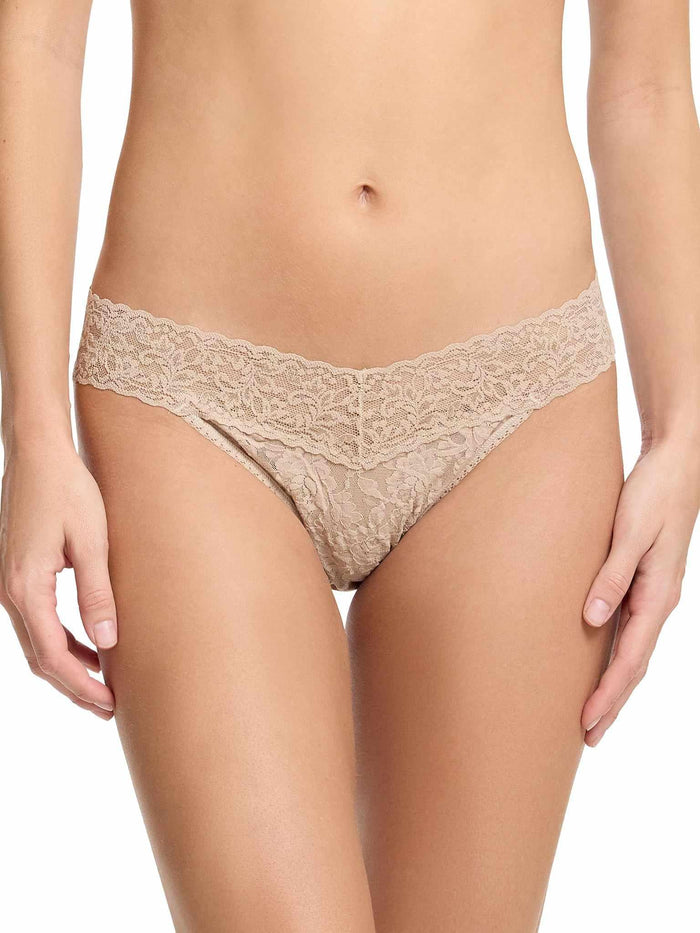 Chai Signature Lace® V-kini - Front On Model, Mid Rise Lace Panty | Hanky Panky