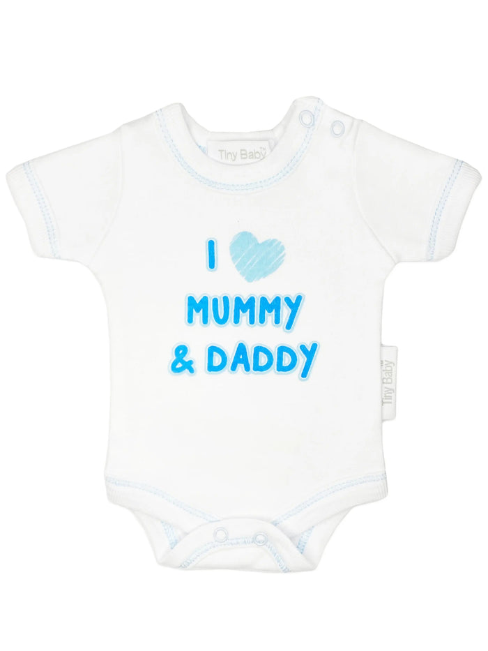 3 Pack Vests: I Love My Mummy & Daddy - Blue (3-5lbs & 5-8lbs) Set Tiny Chick