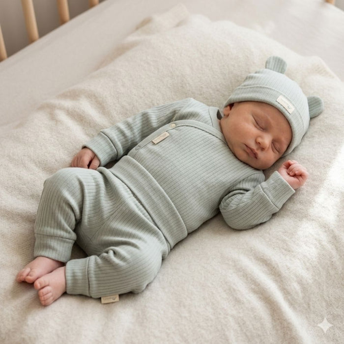 3 Piece Organic Baby Gift Set - Sage Set HomeGrown Baby