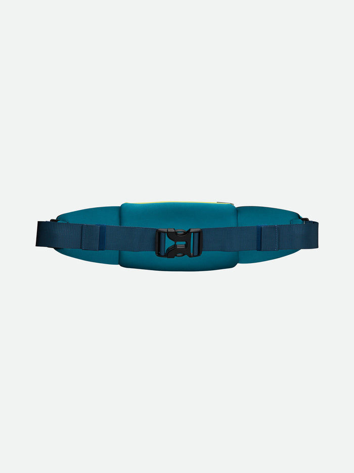 color:Storm Green/Finish Lime||seo:Nathan 5K Waist Running Belt - Storm Green/Finish Lime - Front of Belt