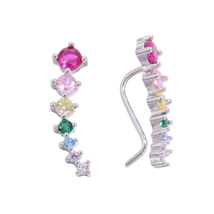 925 Sterling Silver Inlaid Zircon Earrings