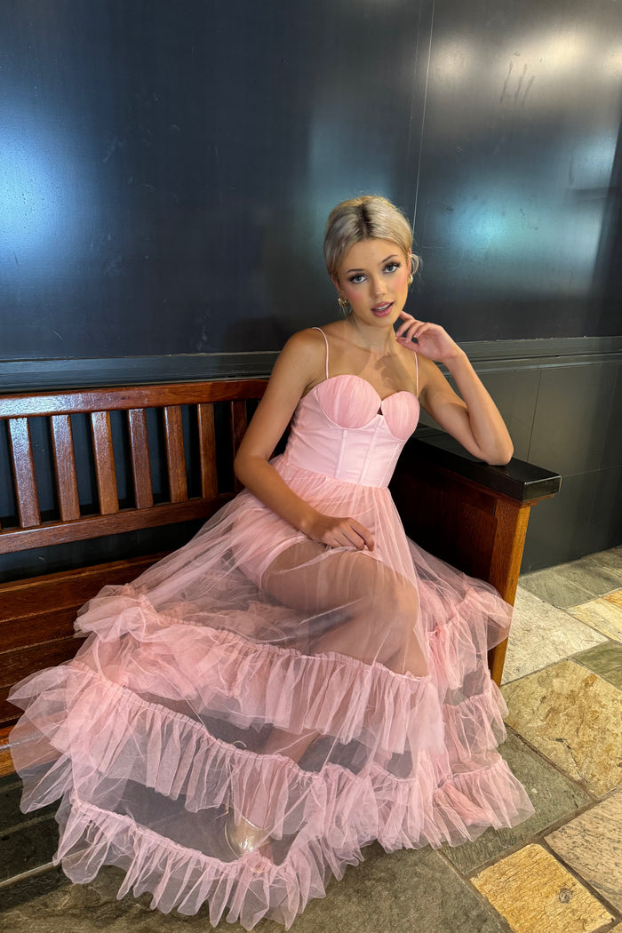 Sibyl Maxi Dress - Pink - Runway Goddess