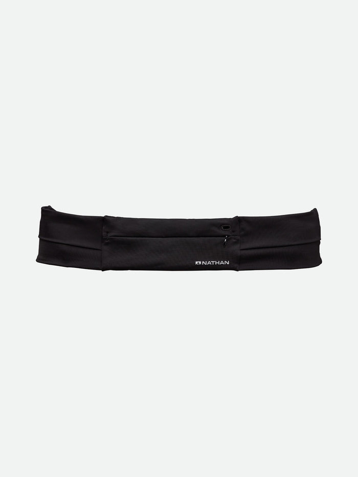 color:Black||view:SKU Image Primary||seo:Nathan Adjustable-Fit Zipster 2.0 Black Training Waist Belt - Front View with Storage Pocket for Gels, Keys, Cell Phone & More