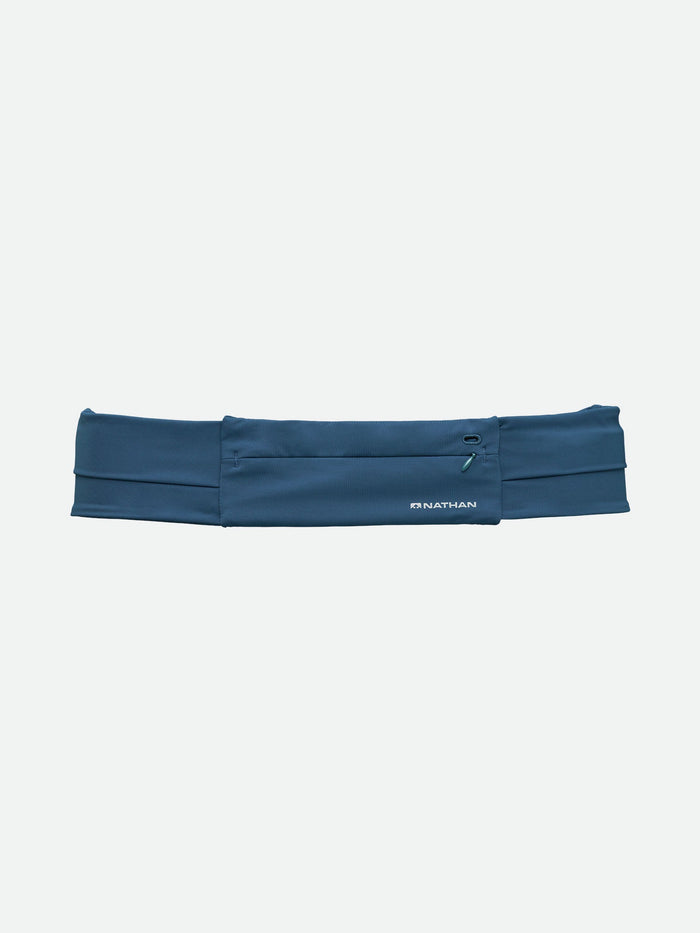 color:Marine Blue||view:SKU Image Primary||seo:Nathan Adjustable-Fit Zipster 2.0 Blue Training Waist Belt - Front View with Storage Pocket for Gels, Keys, Cell Phone & More