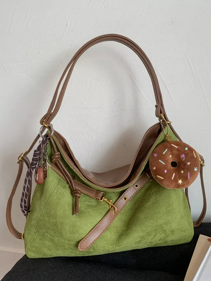 Adjustable Strap Handbag with Charm