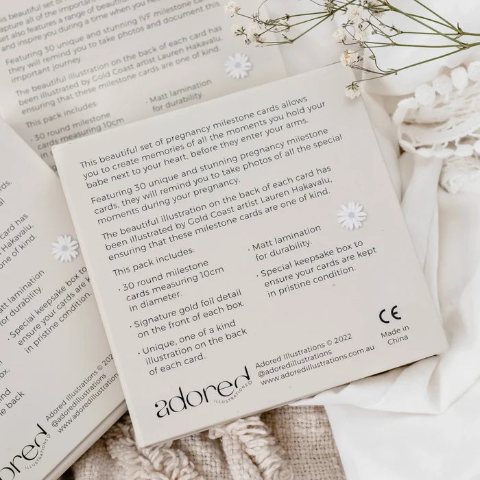 Adored Illustrations Pregnancy Milestone Cards