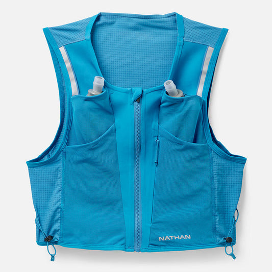 color:Electric Blue/Reflective Silver||view:SKU image primary||seo: AeroZip 1 Liter Unisex Hydration Race Vest - Electric Blue/Reflective Silver - Front of Pack
