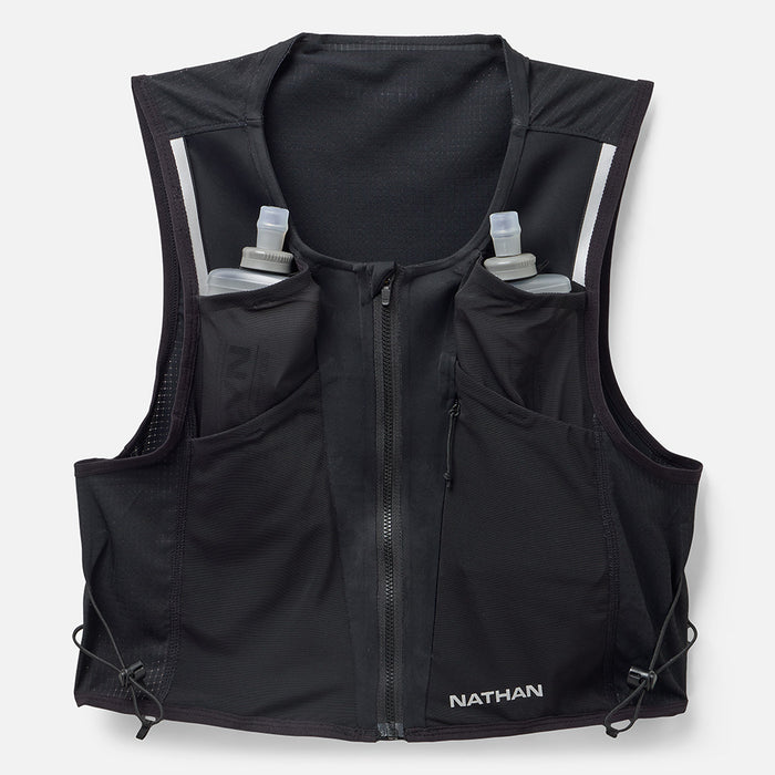 color:Black/Reflective Silver||view:SKU image primary||seo: AeroZip 1 Liter Unisex Hydration Race Vest - Black/Reflective Silver - Front of Pack