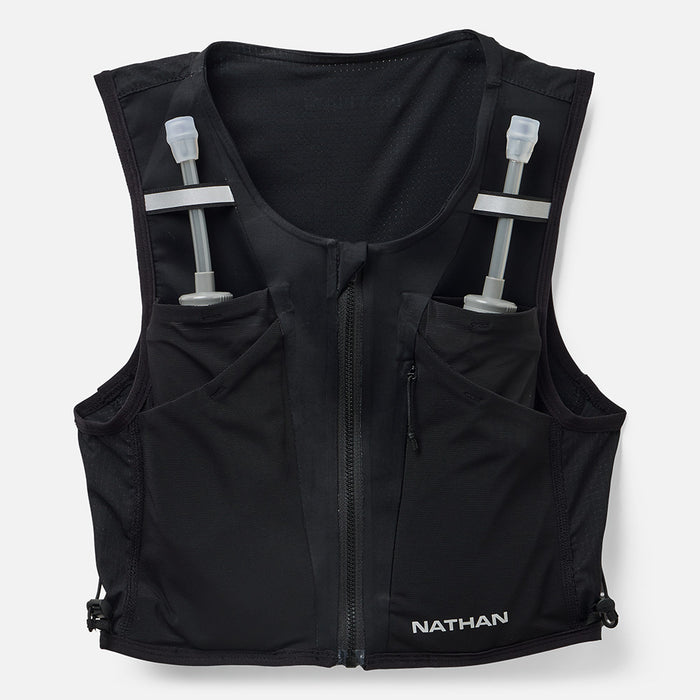 color:Black/Reflective Silver||view:SKU image primary||seo: AeroZip 1 Liter Women’s Hydration Race Vest - Black/Reflective Silver - Front of Pack