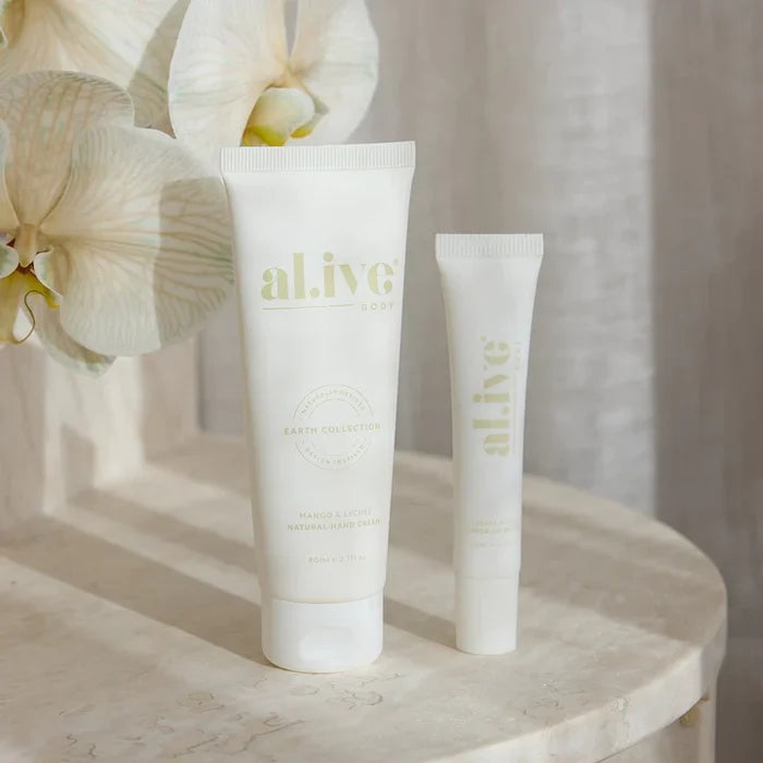 al.ive body Tinted Lip Butter & Hand Cream Bundle - Mango & Lychee