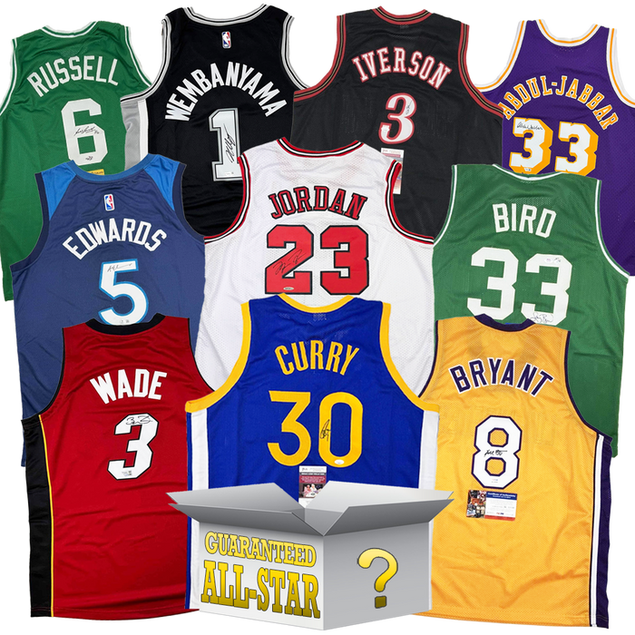 All-Star Autographed/Signed Basketball Jersey Mystery Box with PSA JSA or Beckett COA