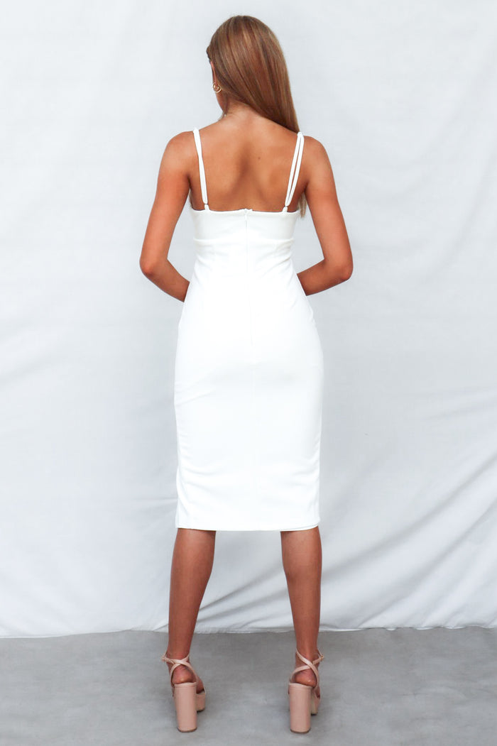 Alyza Midi Dress - White - Runway Goddess