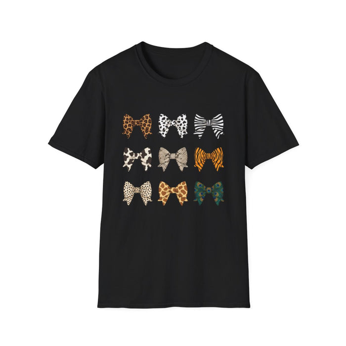 Animal Print Bow Pattern T-Shirt - funny t-shirt by Cheeky Business