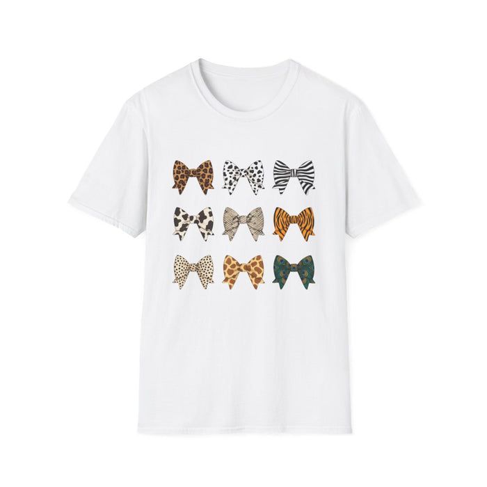 Animal Print Bow Pattern T-Shirt - funny t-shirt by Cheeky Business