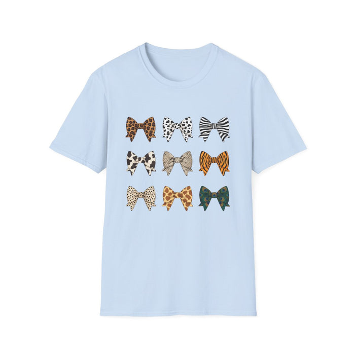 Animal Print Bow Pattern T-Shirt - funny t-shirt by Cheeky Business
