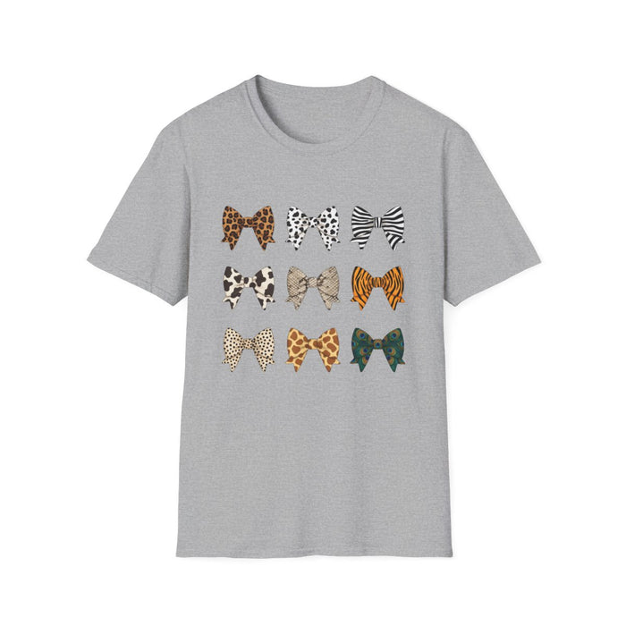 Animal Print Bow Pattern T-Shirt - funny t-shirt by Cheeky Business