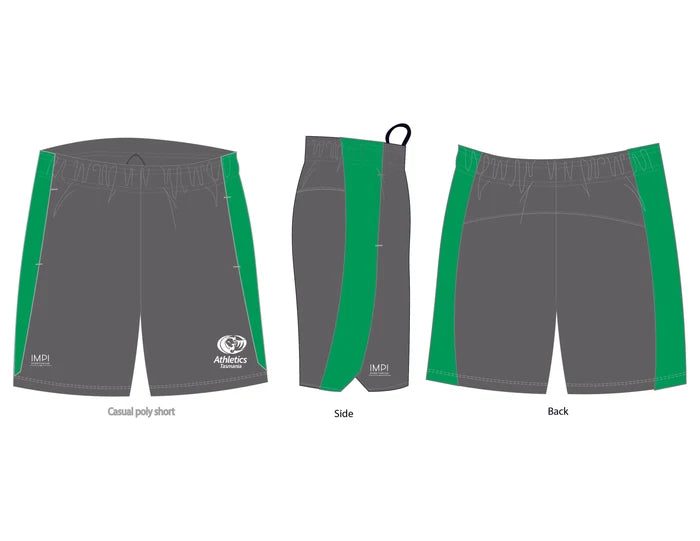 ATAS Girls Casual Short - Grey & Green