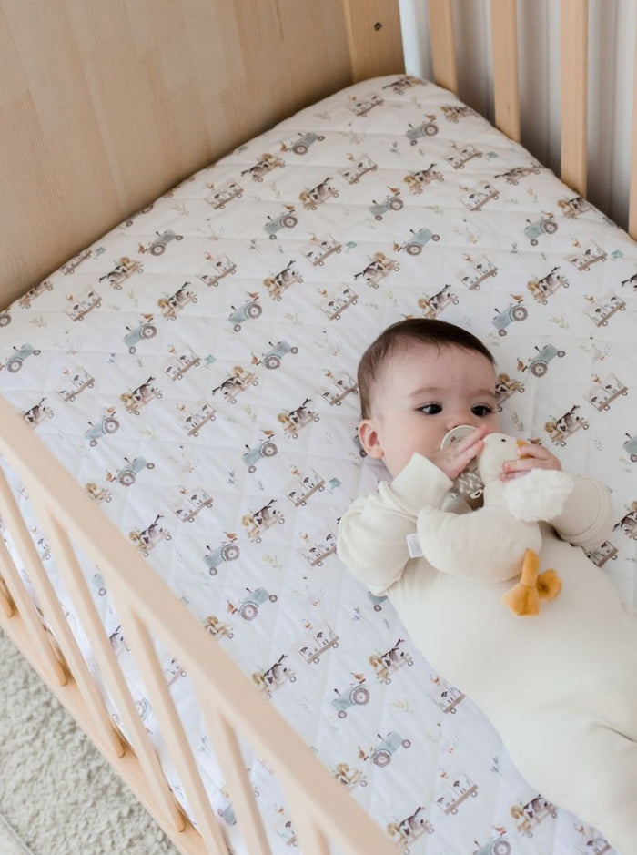 Bambella 2-in-1 Waterproof Cot Sheet & Mattress Protector | Oakwood Farm
