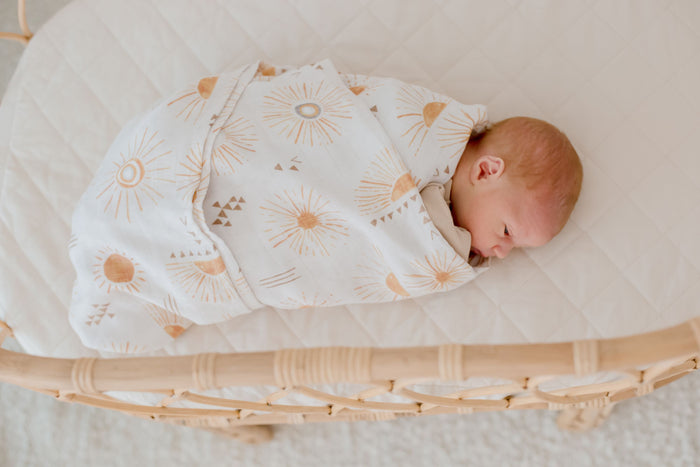Bambella Bamboo Cotton Muslin Swaddle Wrap - Bohemian Sunshine