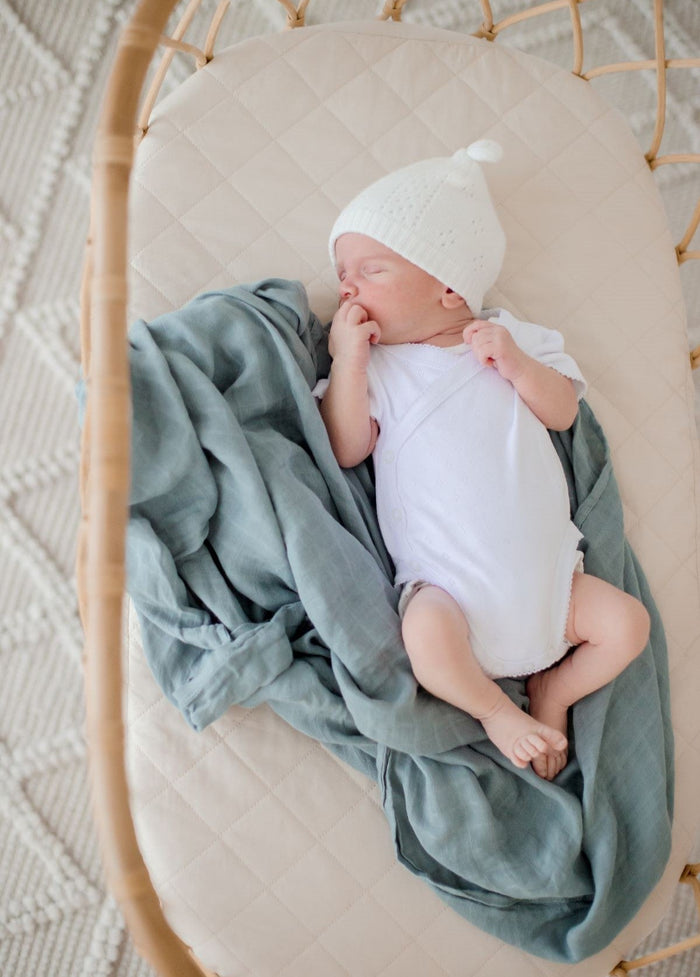 Bambella Bamboo Cotton Muslin Swaddle Wrap - Nordic Sea
