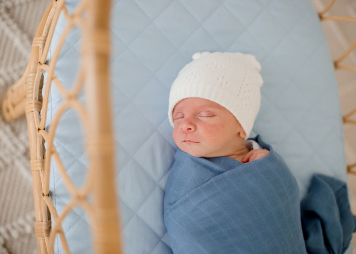 Bambella Bamboo Cotton Muslin Swaddle Wrap - Storm