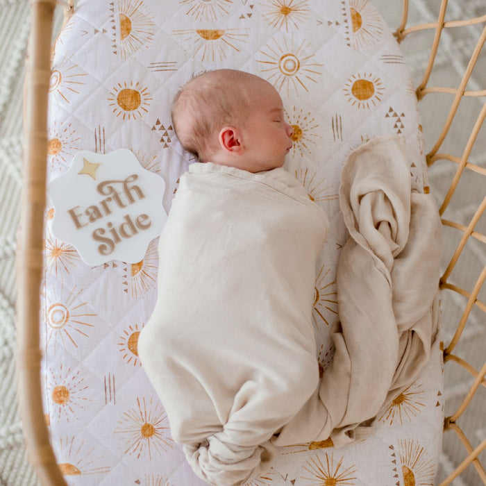 Bambella Bamboo Cotton Muslin Swaddle Wrap - Vanilla