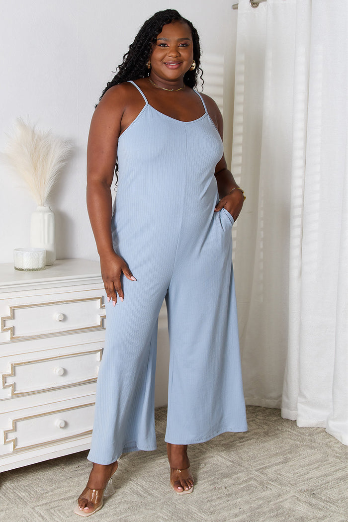 Basic Bae Spaghetti Strap V-Neck Full-Length Jumpsuit