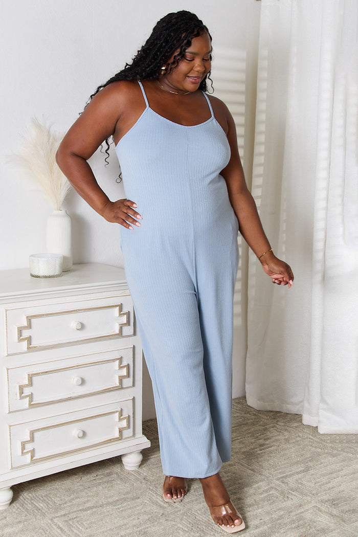 Basic Bae Spaghetti Strap V-Neck Full-Length Jumpsuit