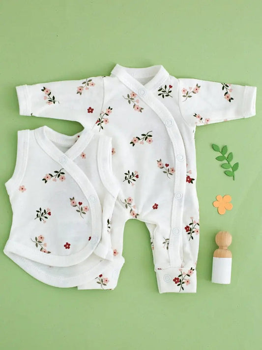 Beautiful Bloom Bundle - Sleepsuit & Incubator Vest Set Tiny & Small