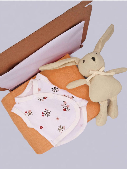 Beautiful Bloom Gift Box - Incubator Vest, Toy, Muslin & Card Gift Set Little Mouse Baby Clothing & Gifts