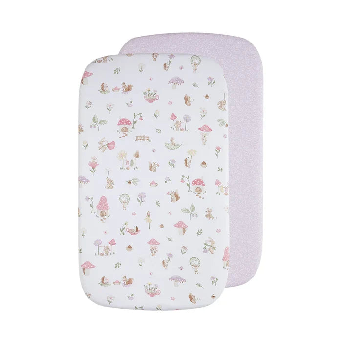 Bedside Bassinet/ Co Sleeper Fitted Sheets 2 Pack - Whimsical Wonderland