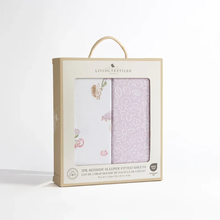 Bedside Bassinet/ Co Sleeper Fitted Sheets 2 Pack - Whimsical Wonderland