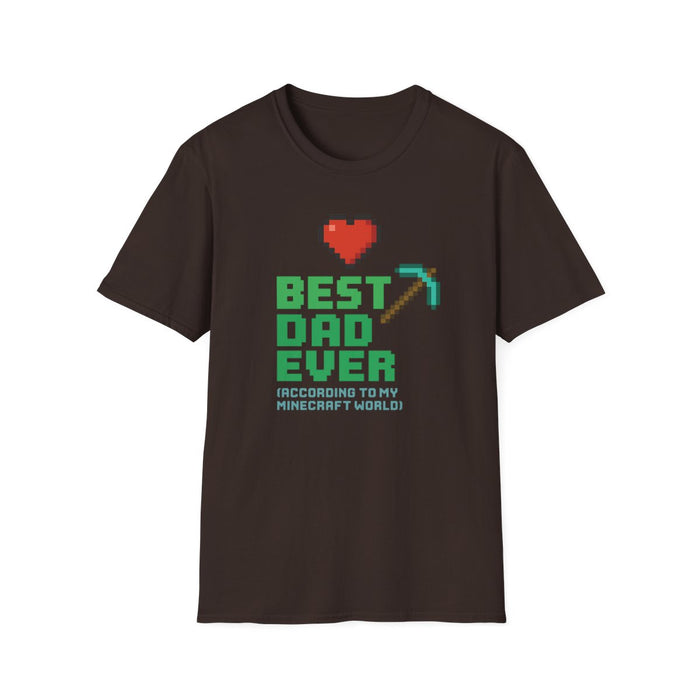 Best Dad Ever According To My Minecraft World T-Shirt - funny t-shirt by Cheeky Business