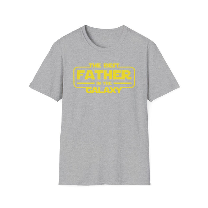 dark chocolate t-shirt with father in the galaxy graphic