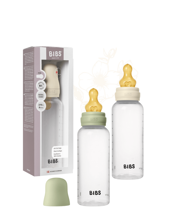 BIBS Baby Bottle Complete Set Latex 270ml - Assorted
