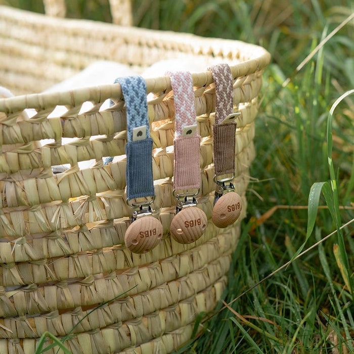 BIBS Pacifier Clip | Blush & Ivory