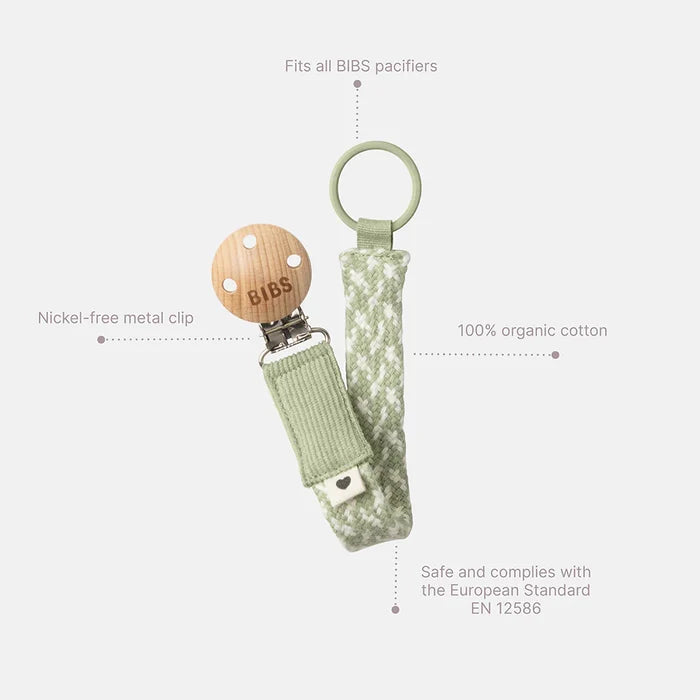 BIBS Pacifier Clip | Blush & Ivory