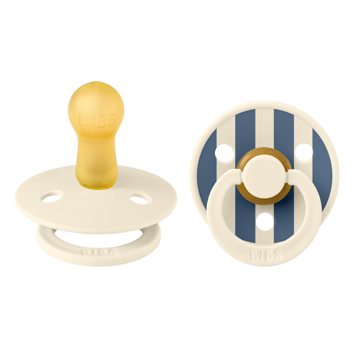 BIBS Studio Collection Round Dummies Twin Pack - Pinstripe