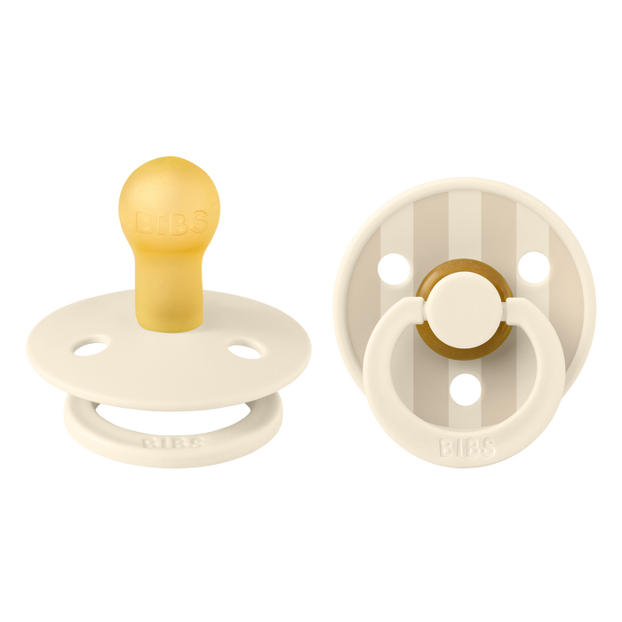 BIBS Studio Collection Round Dummies Twin Pack - Pinstripe