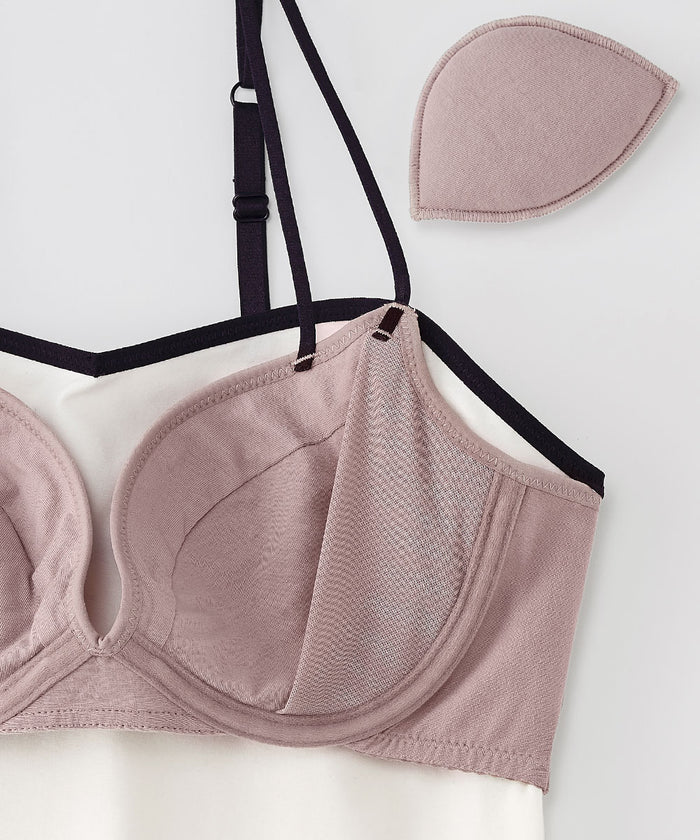 Bicolor Rich Bust Built-In Bra Camisole (Underwired)