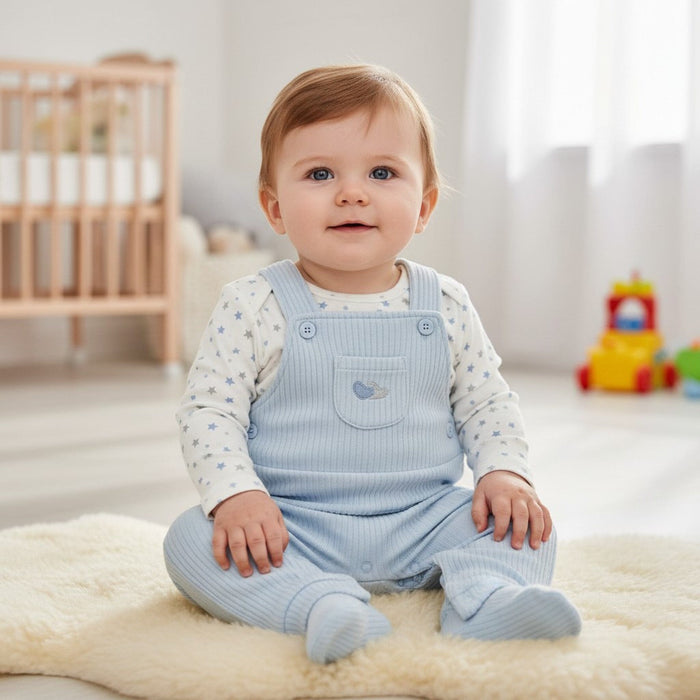 Blue Stars Quilted Dungaree Set Dungaree My Little Chick