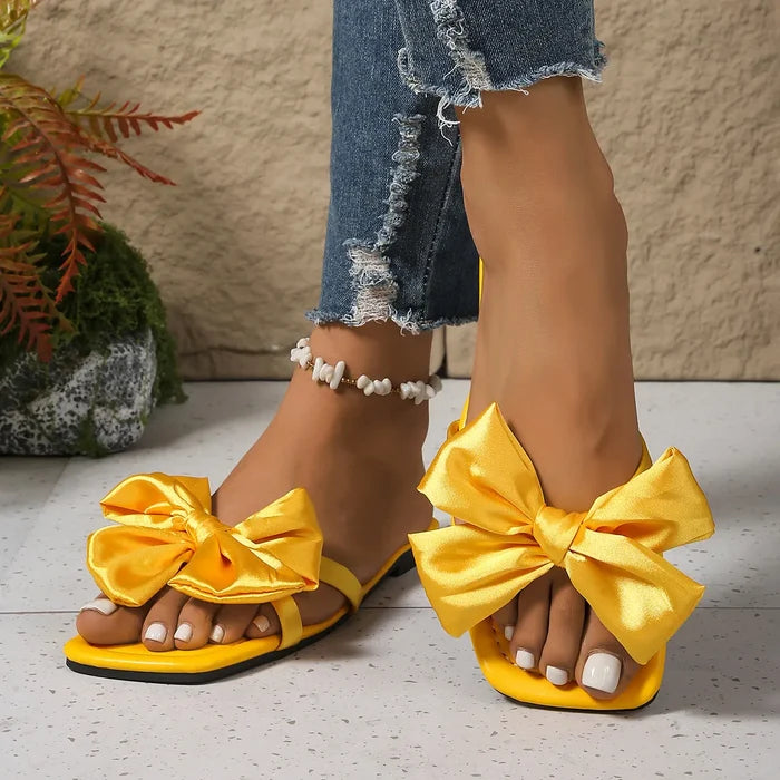 Bow Open Toe Flats Sandals