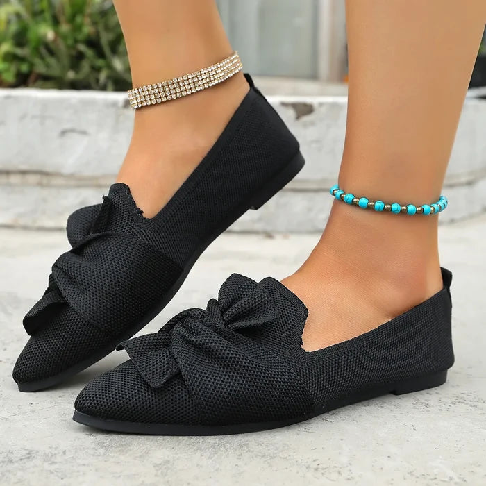 Bow Point Toe Flats Slip-Ons