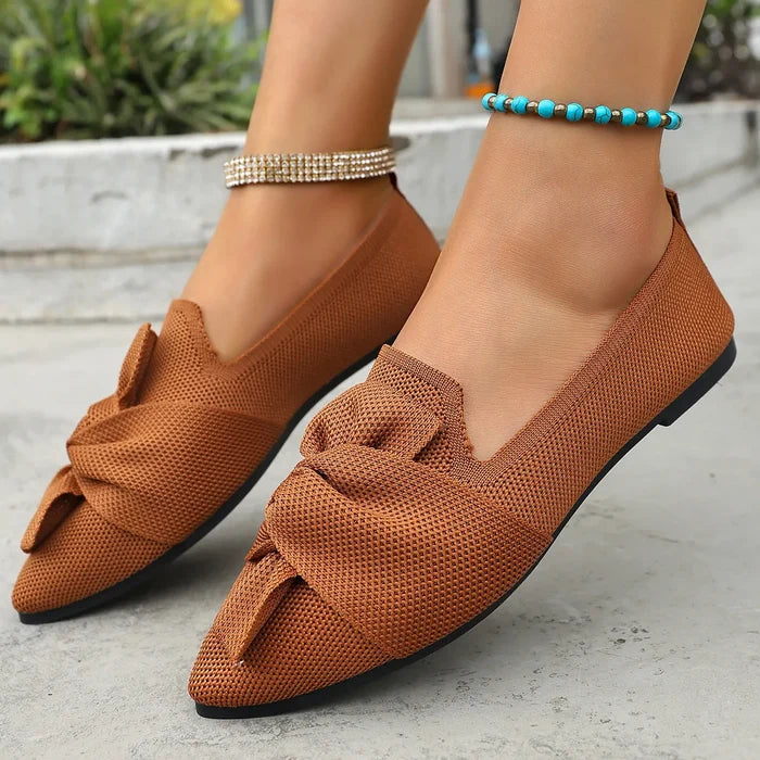Bow Point Toe Flats Slip-Ons