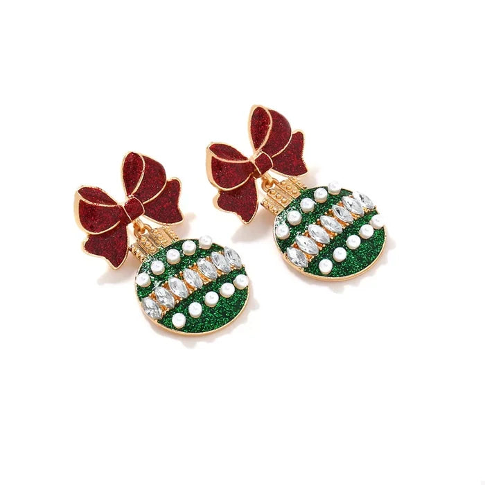 Bowknot Christmas Drop Earrings