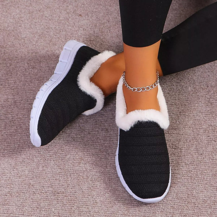 Breathable Mesh Fuzzy Slip-Ons