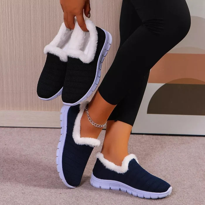 Breathable Mesh Fuzzy Slip-Ons